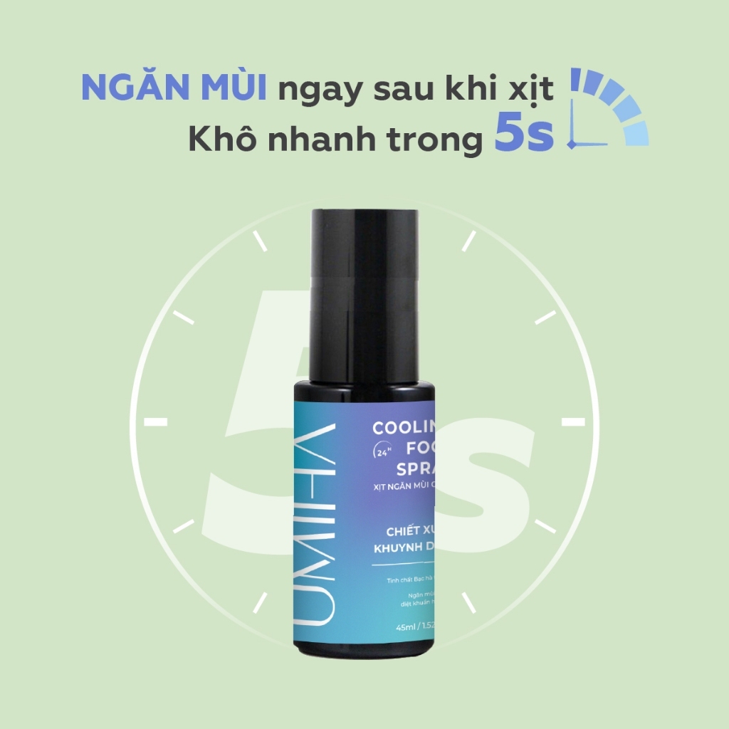 Mô tả Xịt khử mùi hôi chân và giày UMIHOME hữu cơ 45ml hương Bạc Hà thơm mát, loại bỏ mùi giày hiệu quả - 1