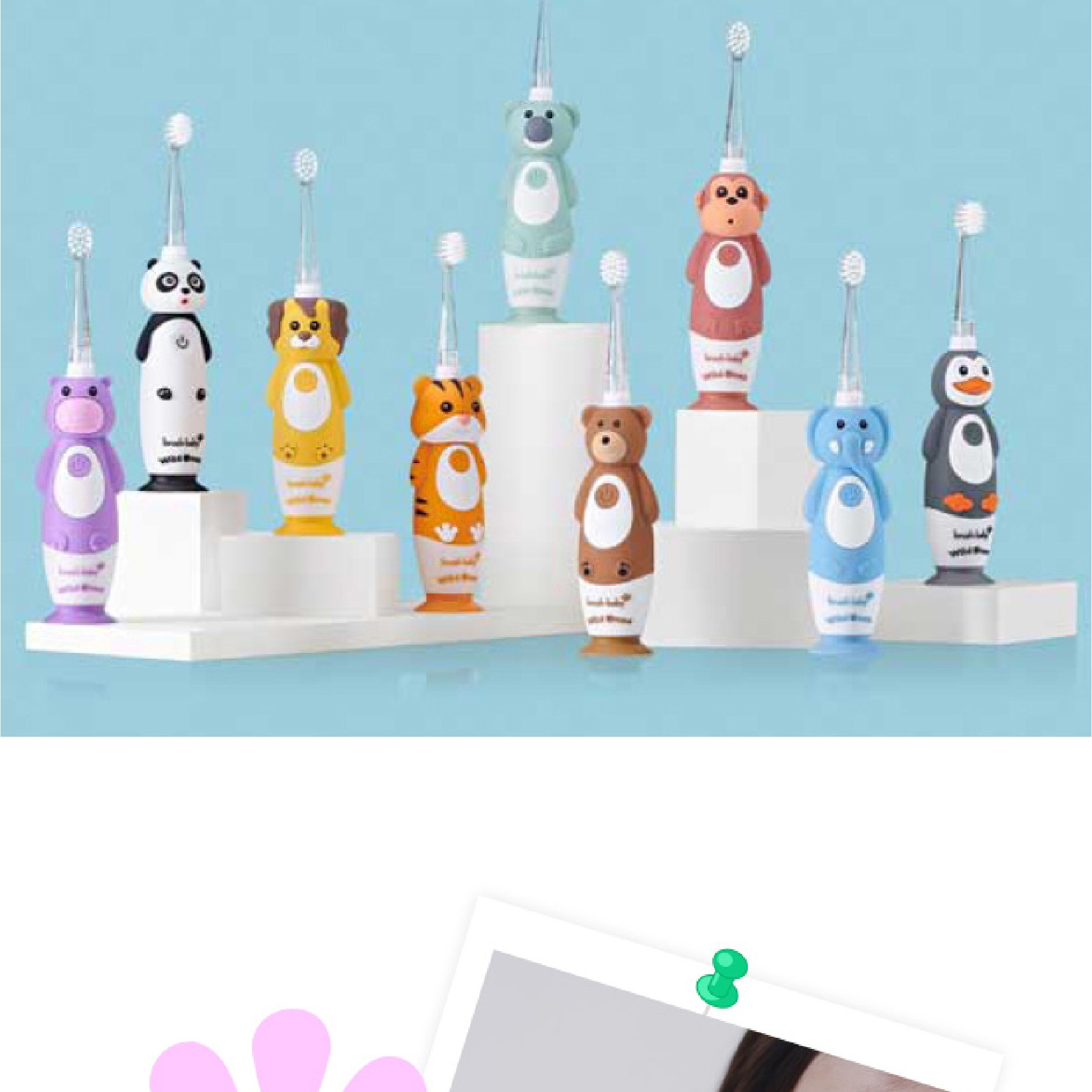 Mô tả Brush-Baby Bàn chải điện sóng âm WildOnes kèm sạc, 2 chế độ làm sạch răng an toàn và hiệu quả cho bé (0 - 10 tuổi) - 9