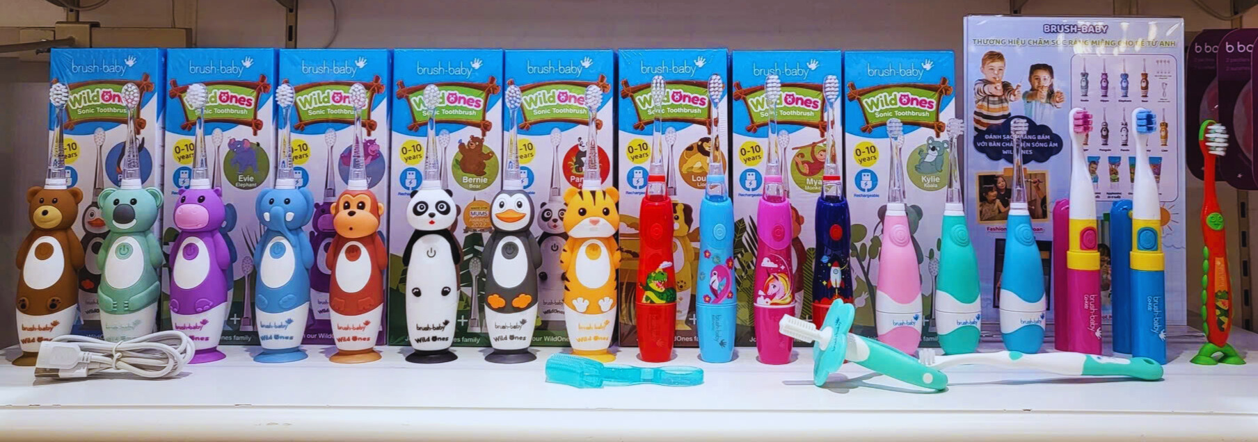 Mô tả Brush-Baby Bàn chải điện sóng âm nhiều loại cho bé - WildOnes/KidzSonic/GoKidz/BabySonic - 1
