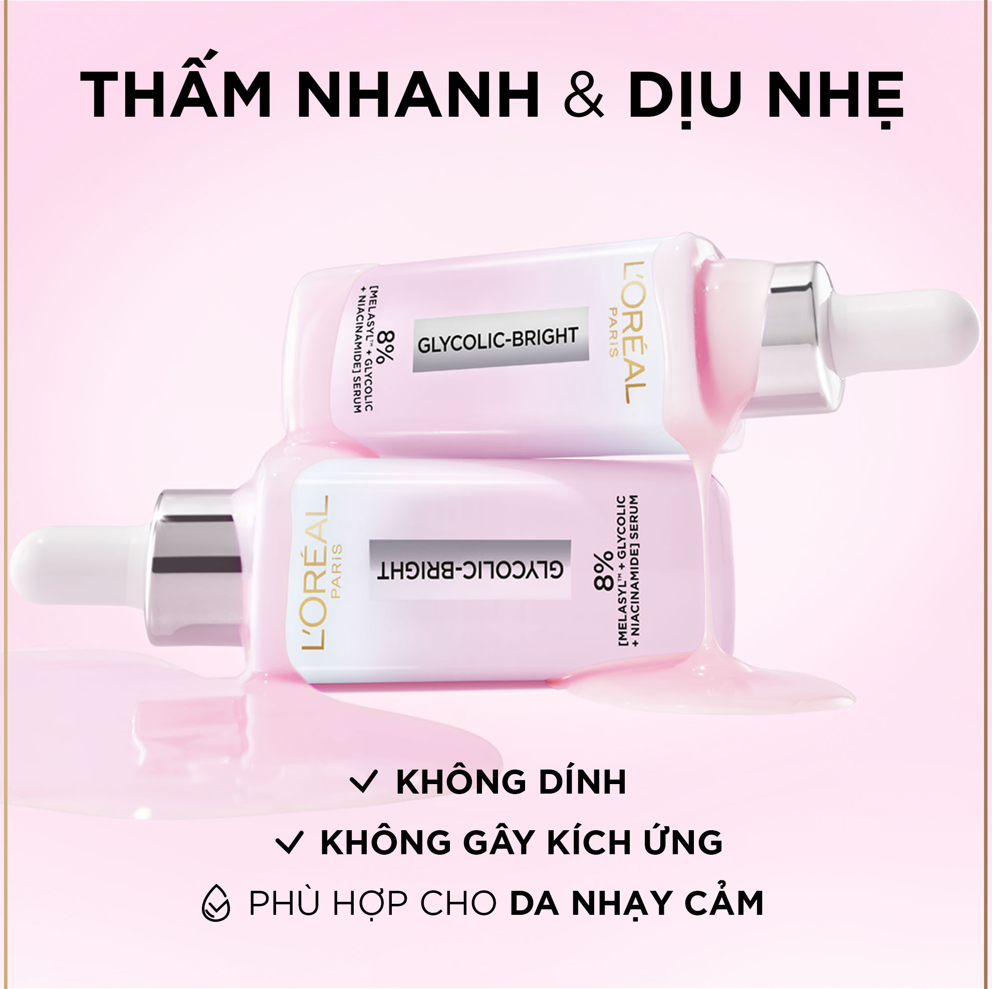 Mô tả Bộ Serum Glycolic Melasyl 8% [Melasyl+Glycolic+Niacinamide] 30ml & Kem dưỡng ngày đêm mờ thâm nám L'Oreal Paris Glycolic - 6