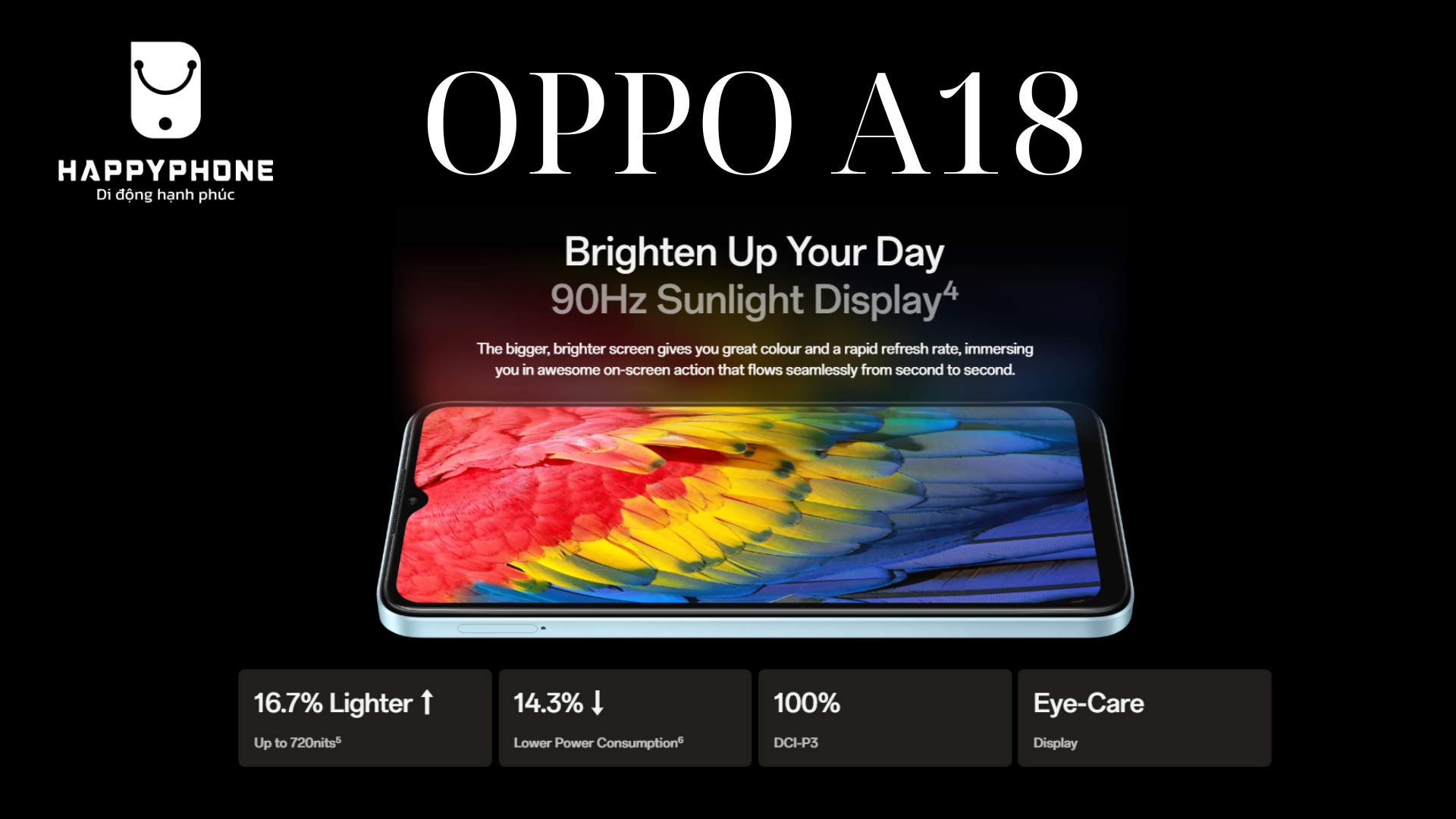 Mô tả Điện thoại OPPO A18 (4GB/128GB) - Hàng mới 100%, Nguyên seal, Bảo hành 12 tháng - 3
