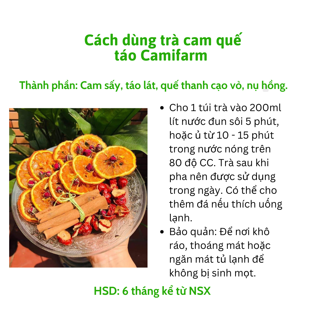 Mô tả Trà Cam Quế Táo Camifarm thanh lọc cơ thể, thơm miệng, hỗ trợ giảm cân, tăng cường sức đề kháng - 2