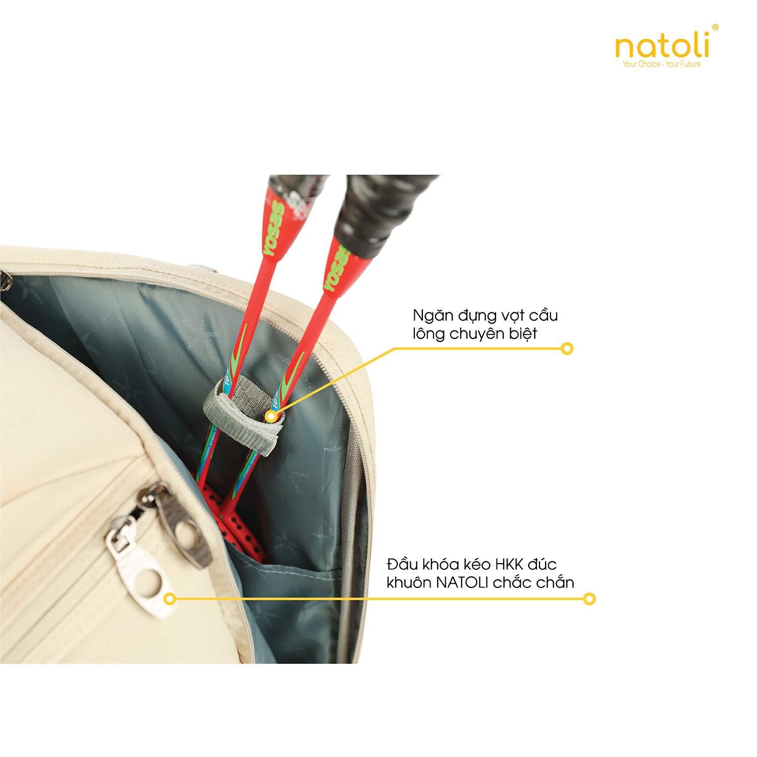 Mô tả Balo cầu lông thể thao NATOLI đựng giày, đựng vợt cầu lông, chống nước cao cấp BST ProSport Backpack B26 - 3