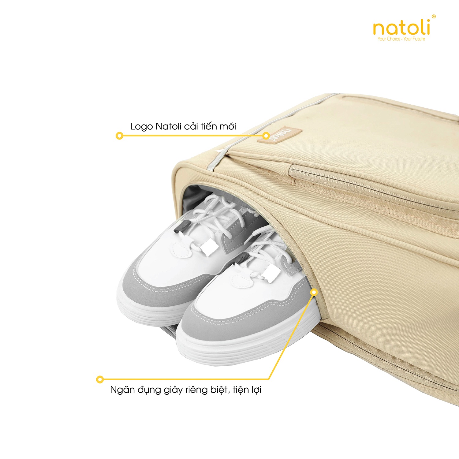 Mô tả Balo cầu lông thể thao NATOLI đựng giày, đựng vợt cầu lông, chống nước cao cấp BST ProSport Backpack B26 - 4