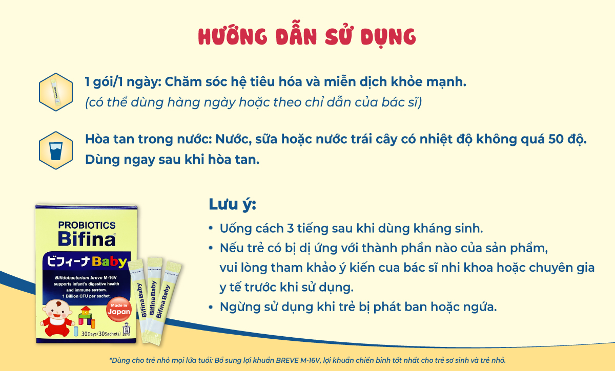 Mô tả Men vi sinh Bifina Baby Nhật Bản - Lẻ 3 gói (không có hộp)-Lợi khuẩn chiến binh cho trẻ sơ sinh Viêm da cơ địa, chàm sữa - 5