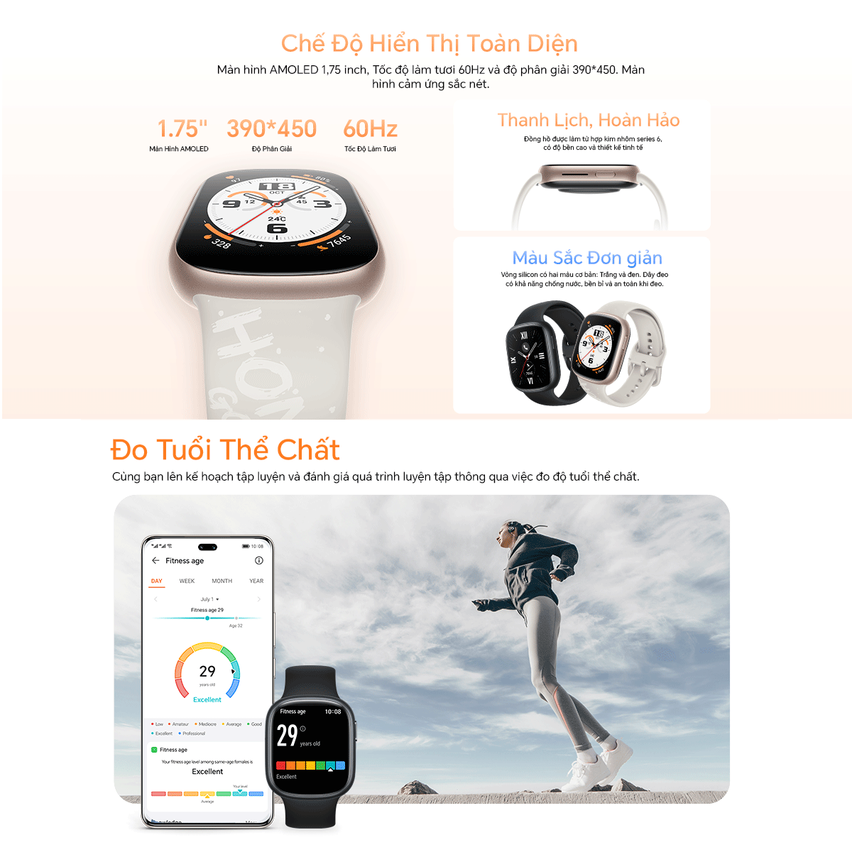 Mô tả Đồng hồ thông minh HONOR Watch 4 | Màn hình 1.75" AMOLED, Pin 14 ngày, Nghe gọi | BH 12 Tháng - 4