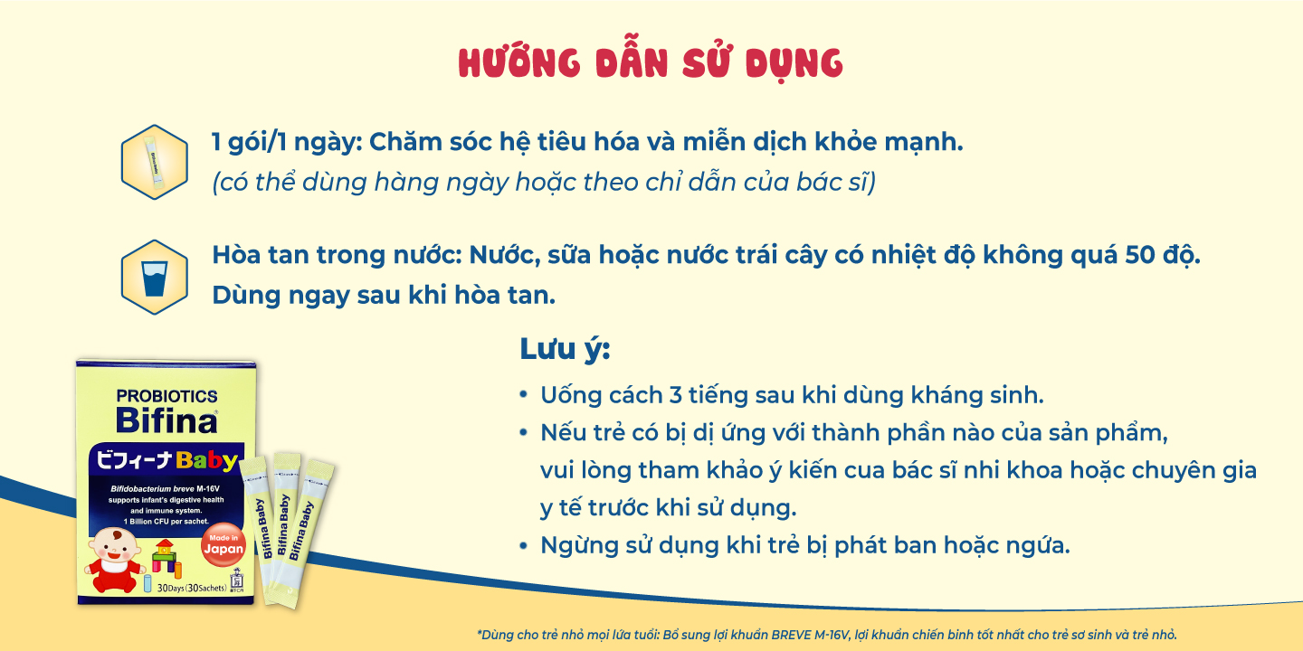 Mô tả Men vi sinh Bifina Baby Nhật Bản - Lẻ 10 và 15 gói (không có hộp)- Hỗ trợ bé ăn ngon, hấp thu tốt, hết táo bón - 6