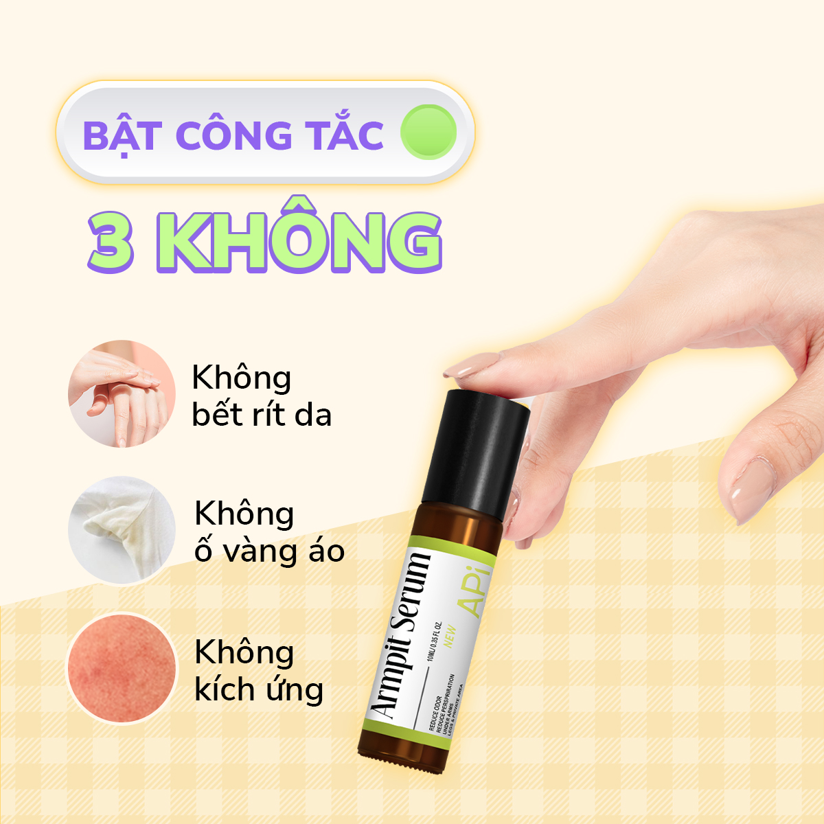 Mô tả Lăn nách APi khử mùi hôi nách, Lăn khử mùi ngăn mồ hôi, Son nách APi mờ thâm, dưỡng sáng nách API BODY ODOR - 3