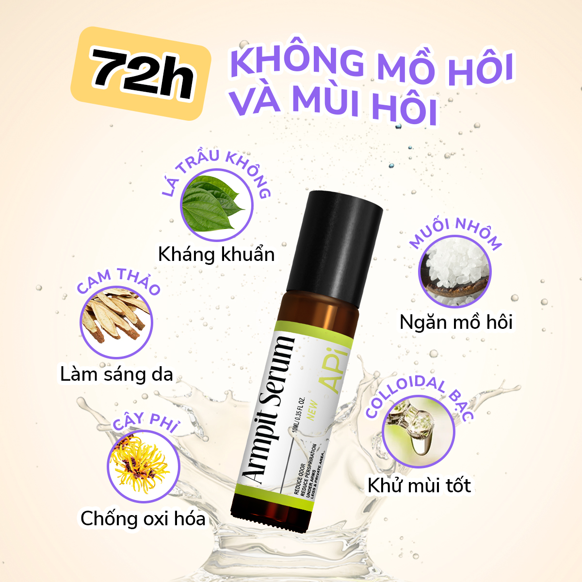 Mô tả Lăn nách APi khử mùi hôi nách, Lăn khử mùi ngăn mồ hôi, Son nách APi mờ thâm, dưỡng sáng nách API BODY ODOR - 5
