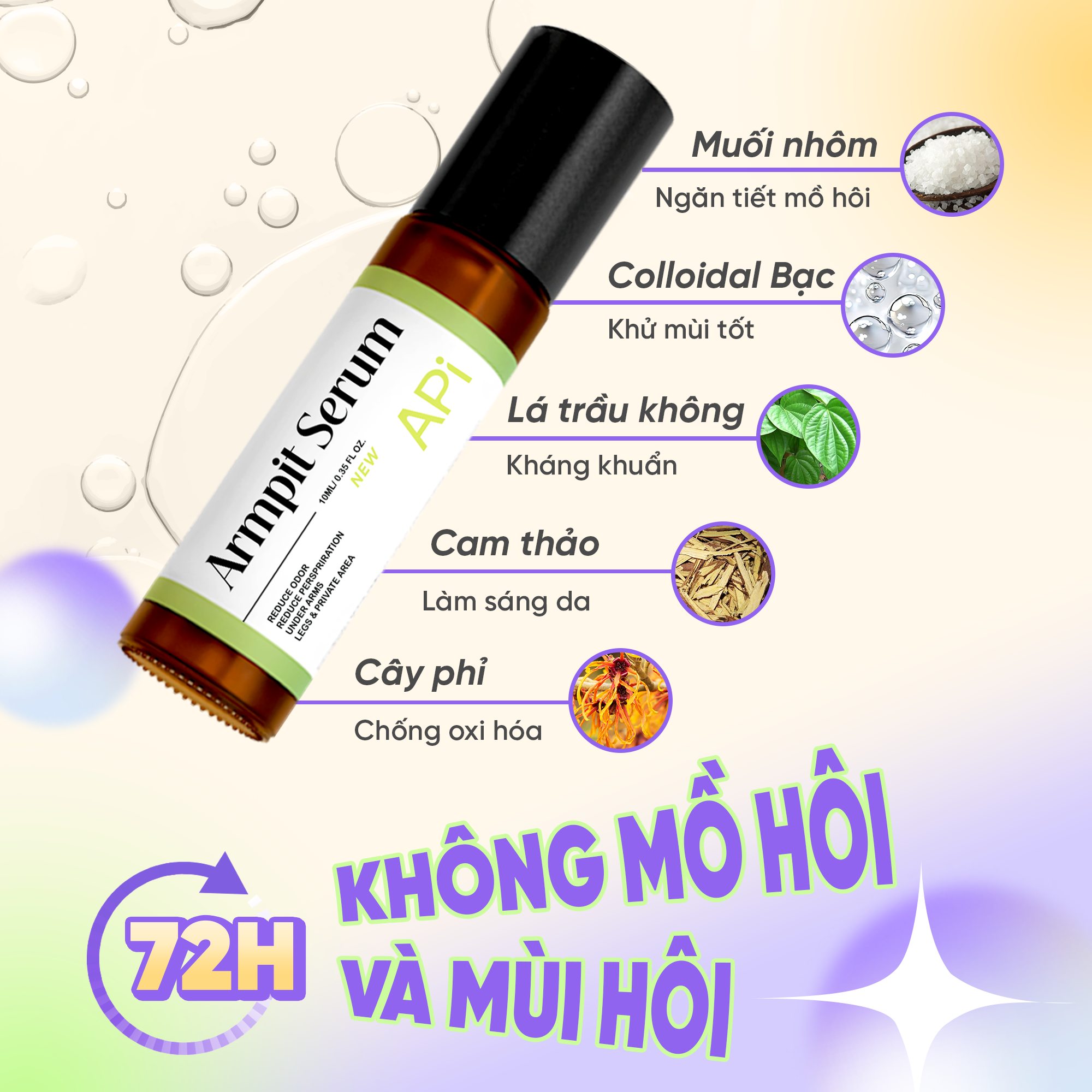 Mô tả Lăn nách APi khử mùi hôi nách, Lăn khử mùi ngăn mồ hôi, Son nách APi mờ thâm, dưỡng sáng nách API BODY ODOR - 6