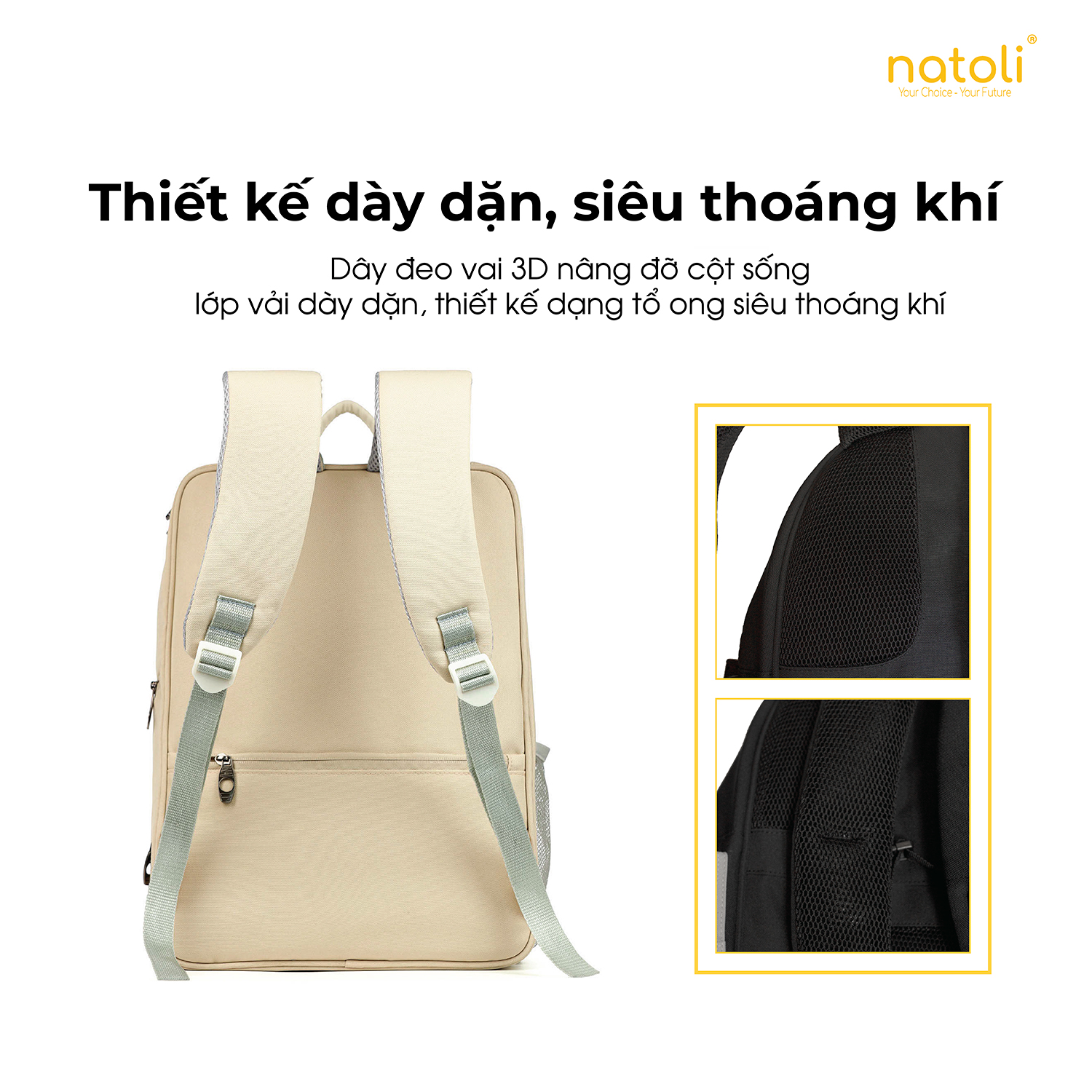 Mô tả Balo cầu lông thể thao NATOLI đựng giày, đựng vợt cầu lông, chống nước cao cấp BST ProSport Backpack B26 - 8