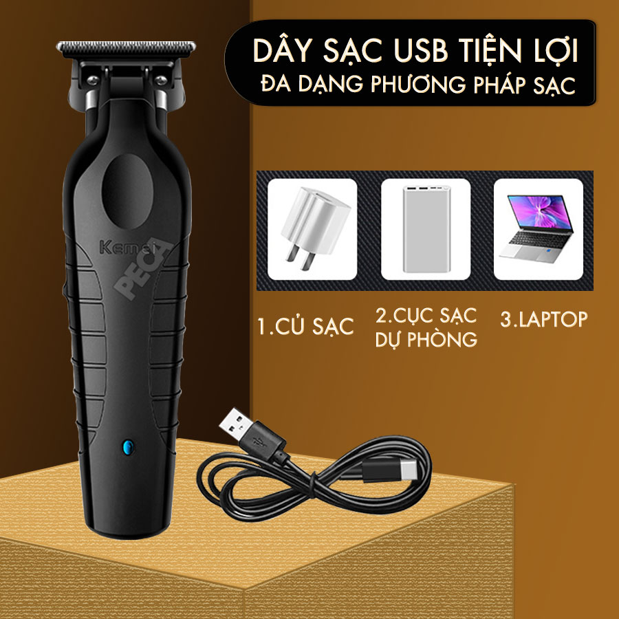 Mô tả Tông đơ chấn viền Kemei KM-2299 lưỡi cắt mạ carbon cao cấp công suất 5W - Chính hãng - 11