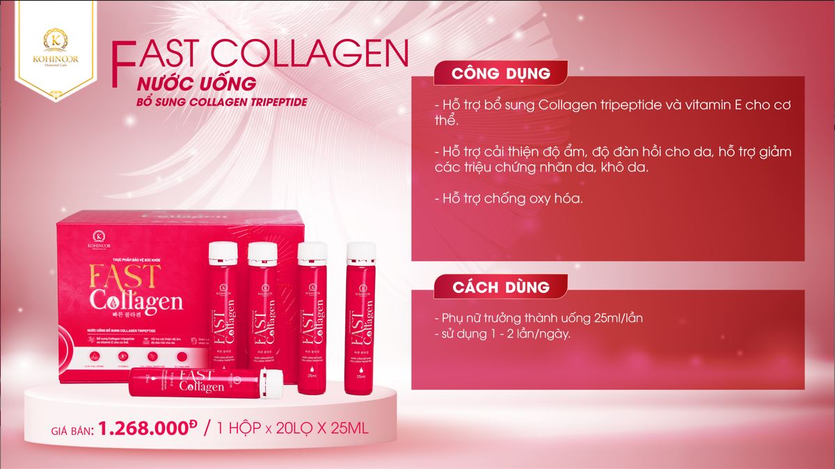 Mô tả Nước uống Collagen - Fast Collagen Kohinoor, ngăn ngừa lão hóa, tái tạo da, giảm nếp nhăn - 1
