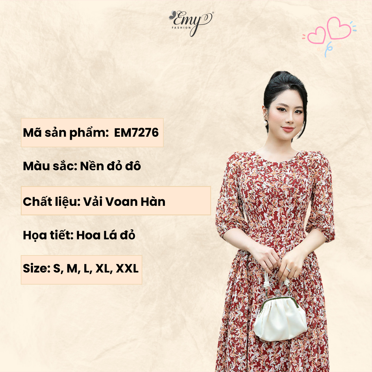 Mô tả Đầm Thiết Kế EMY Thời Trang Cao Cấp Thanh Lịch EM7276 Dáng Xoè Cổ Tròn Tay Lỡ, Công Sở, Dự Tiệc - 1