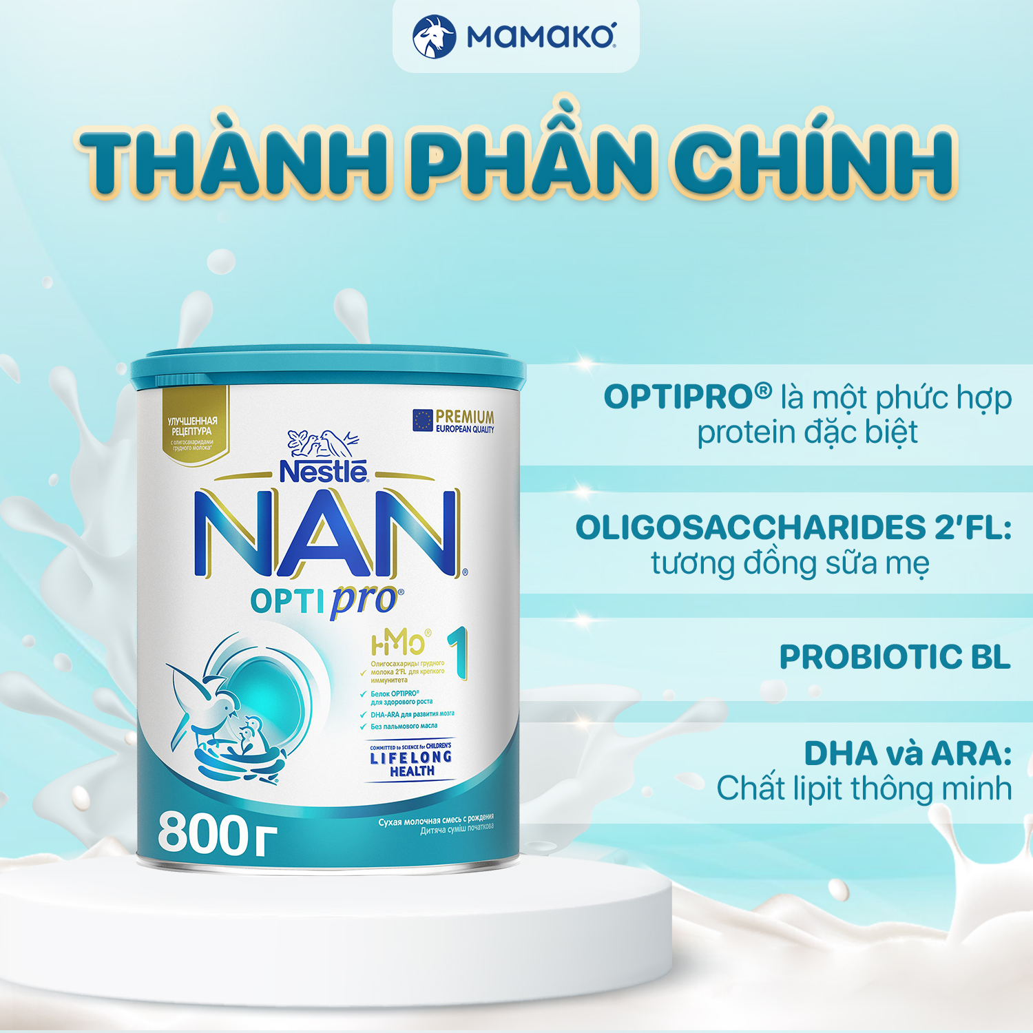 Mô tả Sữa Nan Nga HMO Optipro số 1, 2 Mamako - 3