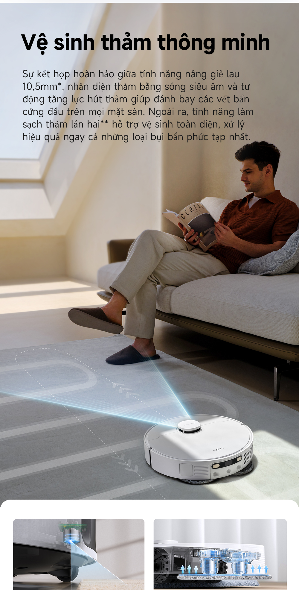 Mô tả Robot hút bụi lau nhà tự làm sạch đa năng Mova E30 Ultra - Hàng chính hãng - Bảo hành 12 tháng - 6