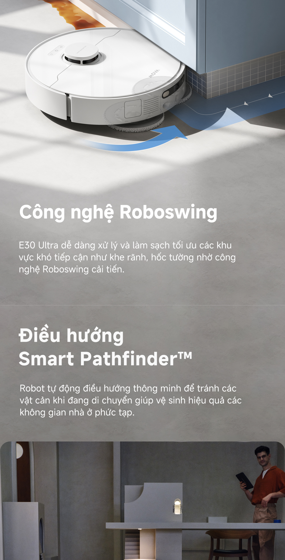 Mô tả Robot hút bụi lau nhà tự làm sạch đa năng Mova E30 Ultra - Hàng chính hãng - Bảo hành 12 tháng - 8