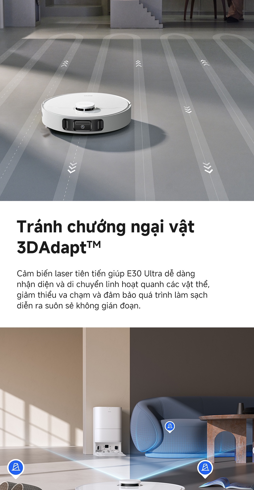 Mô tả Robot hút bụi lau nhà tự làm sạch đa năng Mova E30 Ultra - Hàng chính hãng - Bảo hành 12 tháng - 9