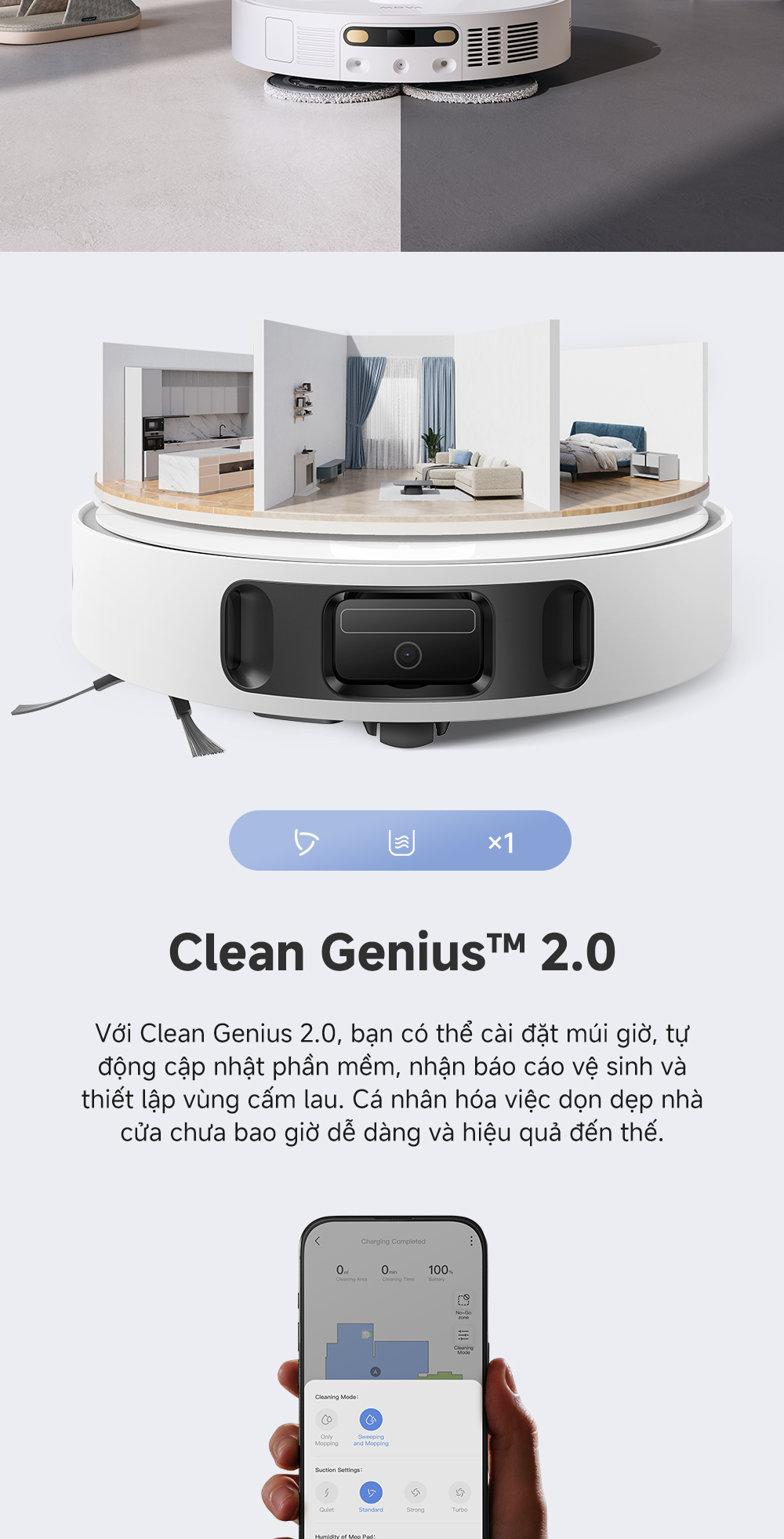 Mô tả Robot hút bụi lau nhà tự làm sạch đa năng Mova E30 Ultra - Hàng chính hãng - Bảo hành 12 tháng - 10