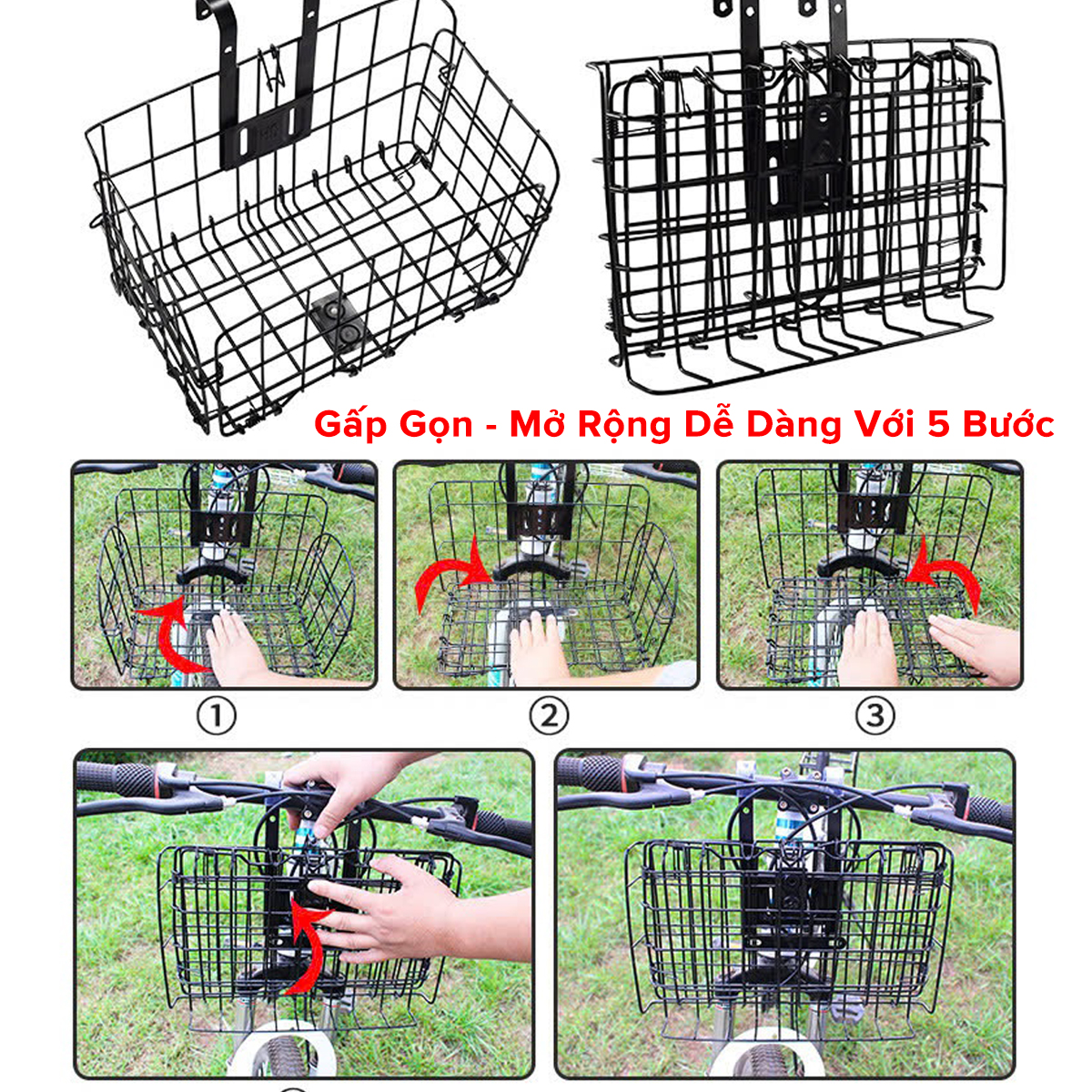 Mô tả Giỏ gắn xe đạp đựng đồ đa năng bền bỉ - giỏ treo xe đạp chịu lực tốt hãng Amalife - 8