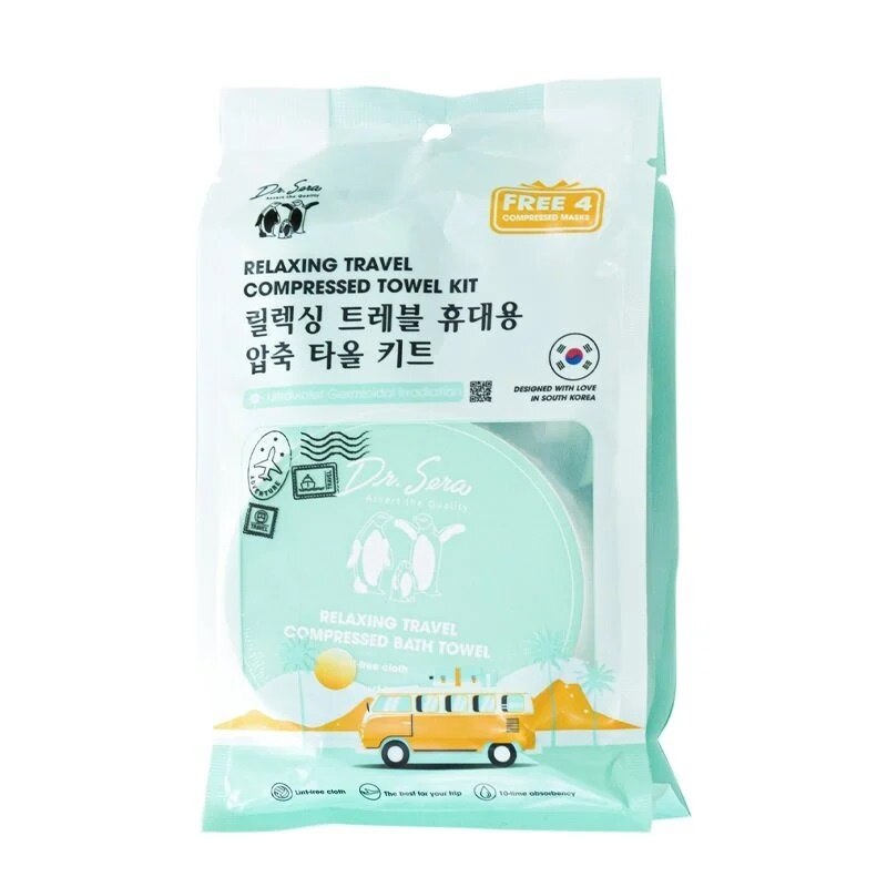 Mô tả Khăn Tắm Nén Thư Giãn Tiệt Trùng DR.SERA, Tiện Lợi Mang Đi Du Lịch, An Toàn - Daily Beauty - 1