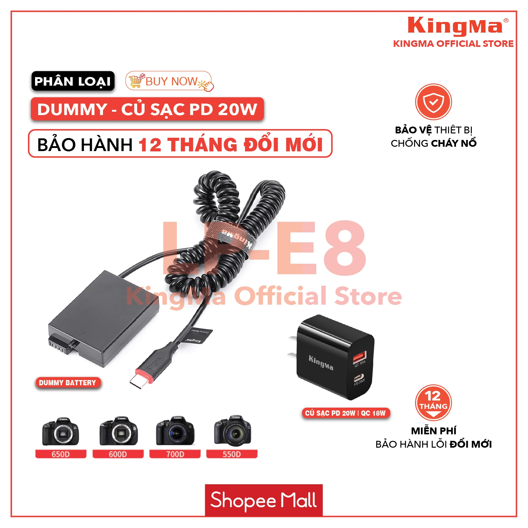 Pin Ảo/Giả Pin/Dummy. Combo Pin LP-E8 và Củ Sạc Nhanh PD 20W Chính Hãng ...