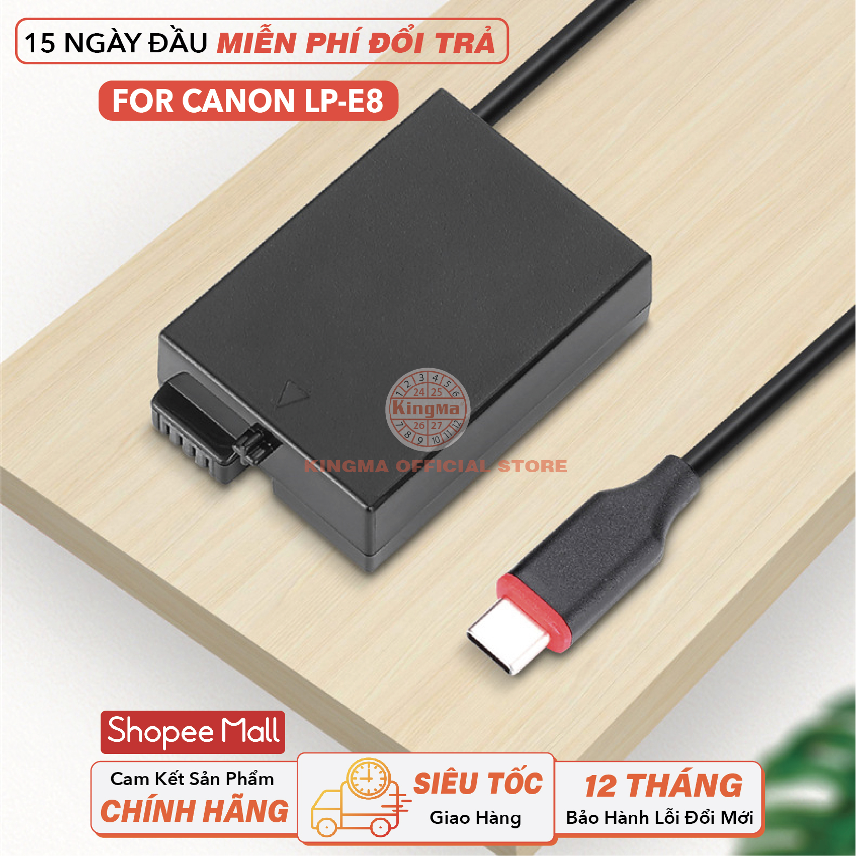 Pin Ảo/Giả Pin/Dummy. Combo Pin LP-E8 và Củ Sạc Nhanh PD 20W Chính Hãng ...