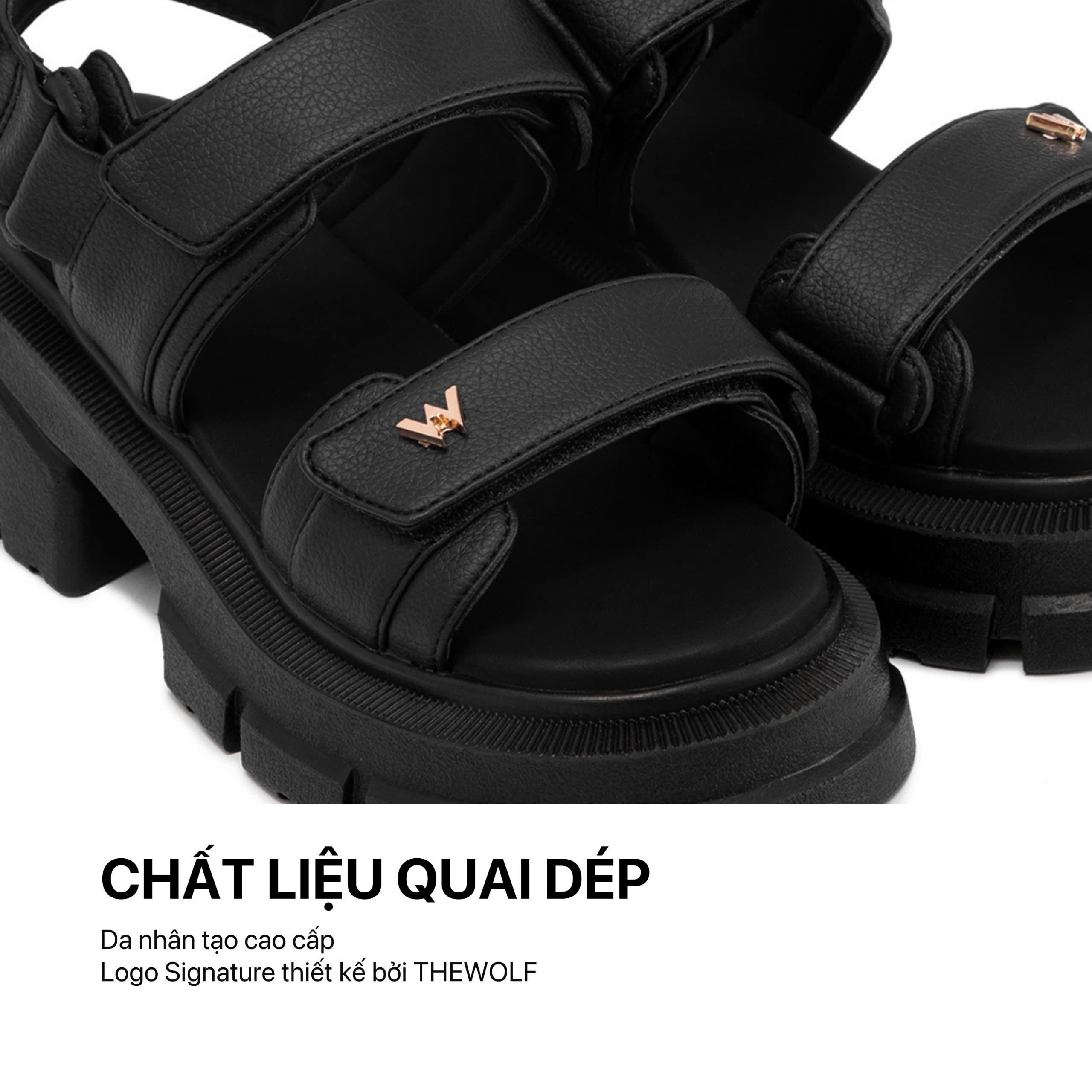 Mô tả THEWOLF Giày Tăng Chiều Cao Sandal NamNữ THEWOLF ESSENTIAL HIGH SANDAL Đế Cao Lót Êm Ái Quai Dán-Đen Kem Beige Nâu Bạc - 9
