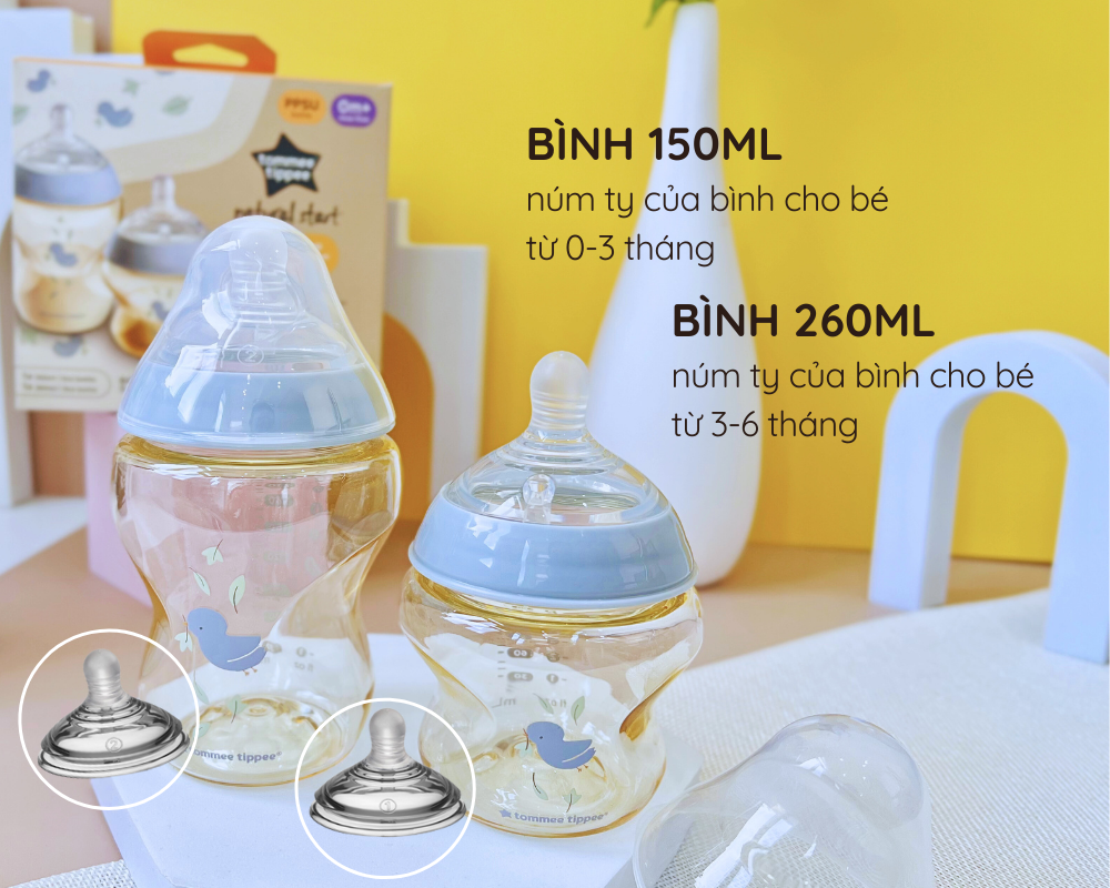 Bộ bình sữa Tommee Tippee 150ml và 260ml