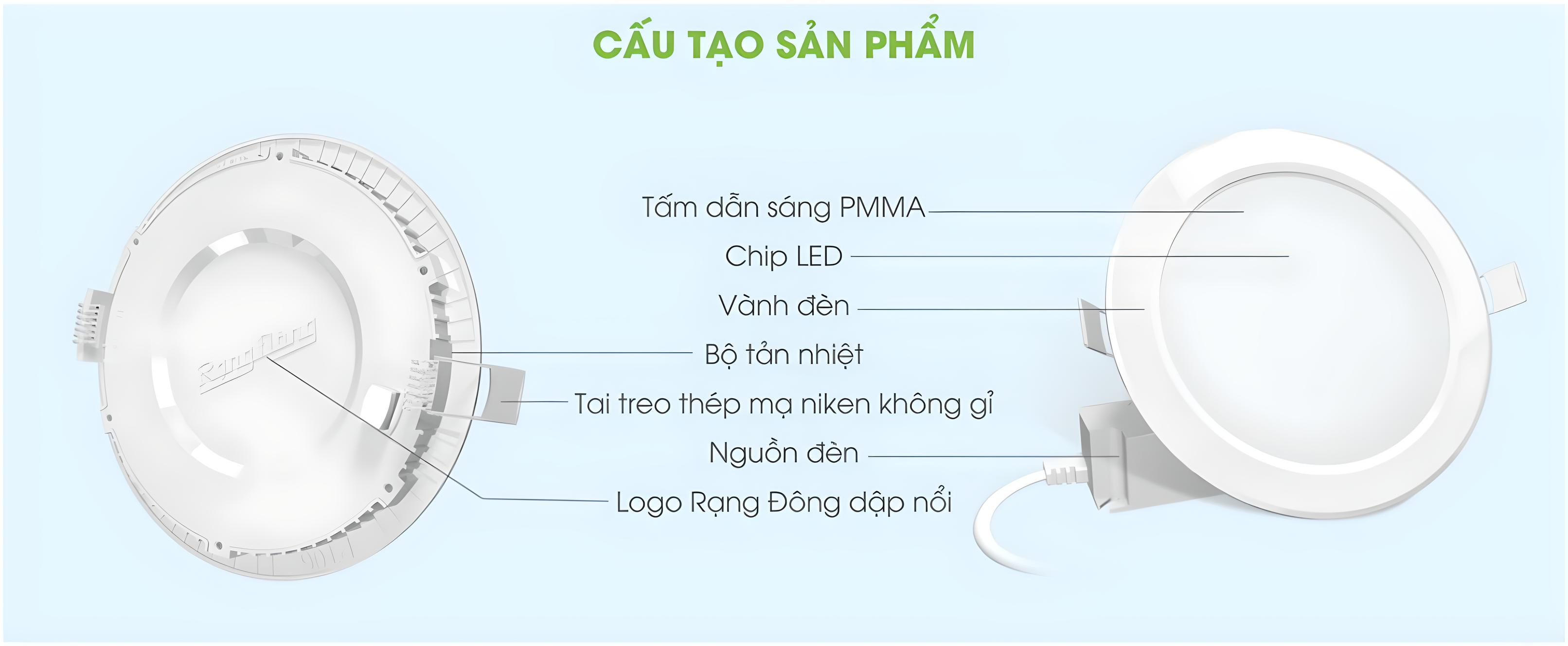 Mô tả Đèn LED Panel Âm Trần Công Suất 9W/12W đường kính lỗ khoét ø110mm / ø135mm - Model: PT04 V2 - 3