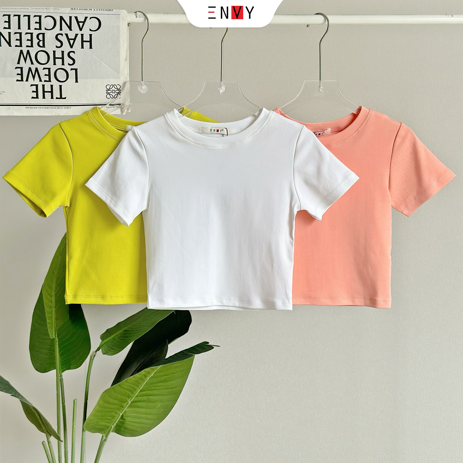 Mô tả Áo Thun Croptop Nữ Body Trơn Ngắn Tay ENVY AT227 - 4