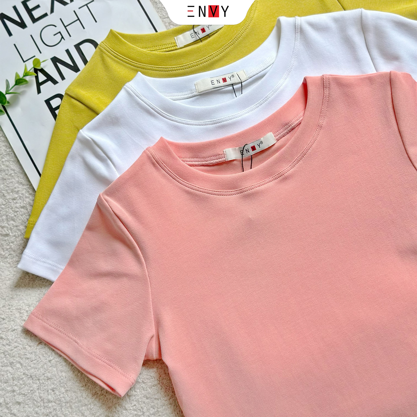 Mô tả Áo Thun Croptop Nữ Body Trơn Ngắn Tay ENVY AT227 - 5