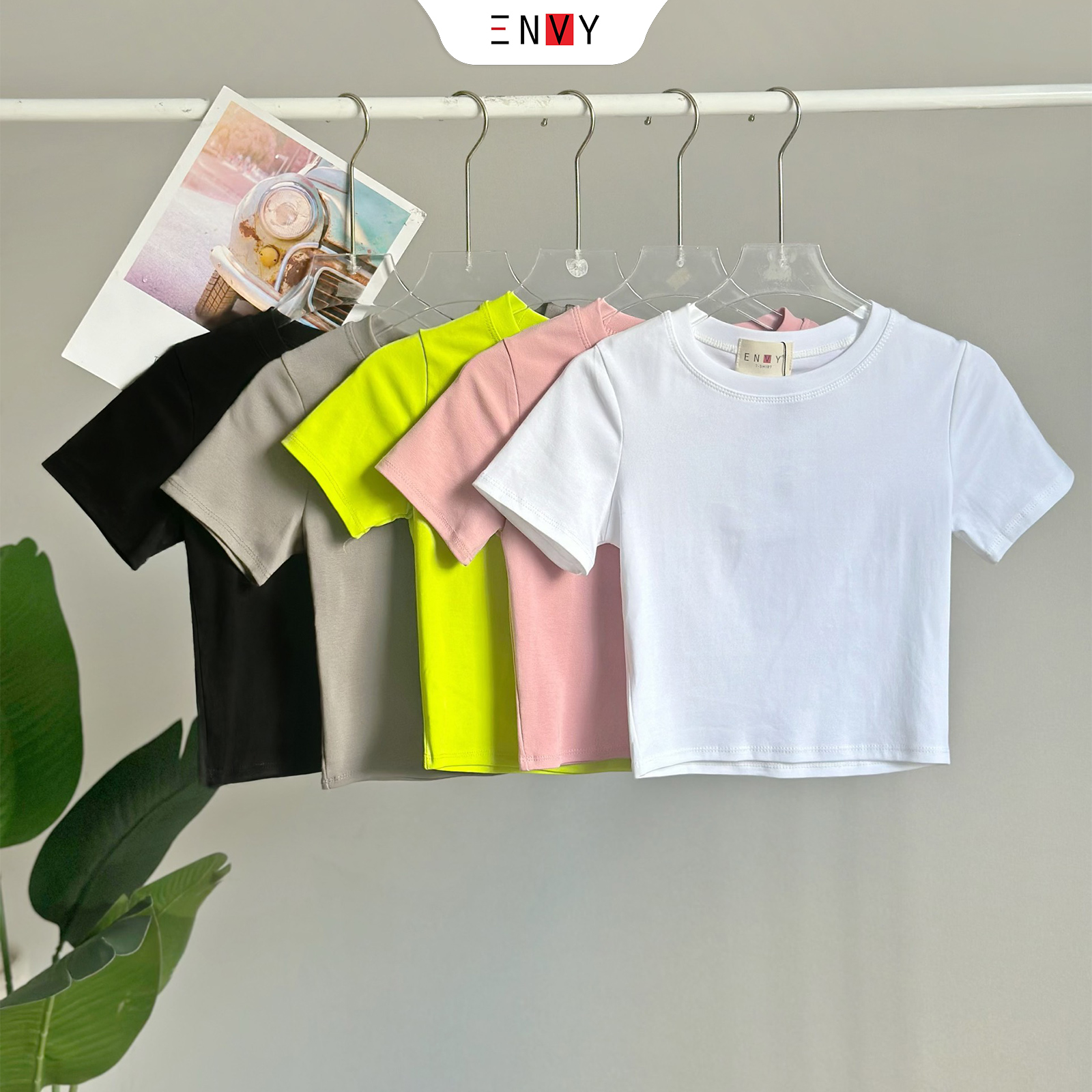 Mô tả Áo Thun Croptop Nữ Body Trơn Ngắn Tay ENVY AT227 - 6