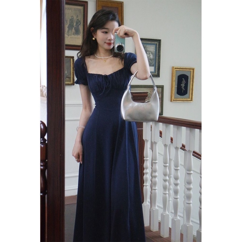 Đầm Body Nữ Tay Ngắn Cổ Vuông, Đầm Nữ Dáng Dài luluta Dress ( có ...