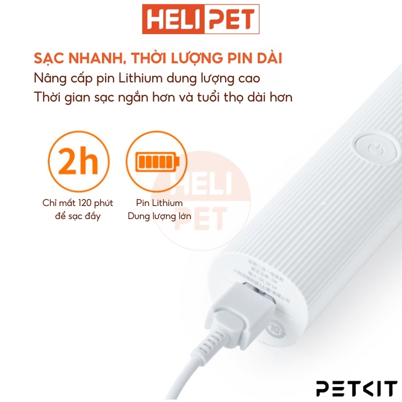 Mô tả Tông Đơ Đa Năng PETKIT 2in1 Pro 2025 Chuyên Dụng Cắt Tỉa Cạo Lông Cho Chó Mèo, Thú Cưng - HeLiPet - 3