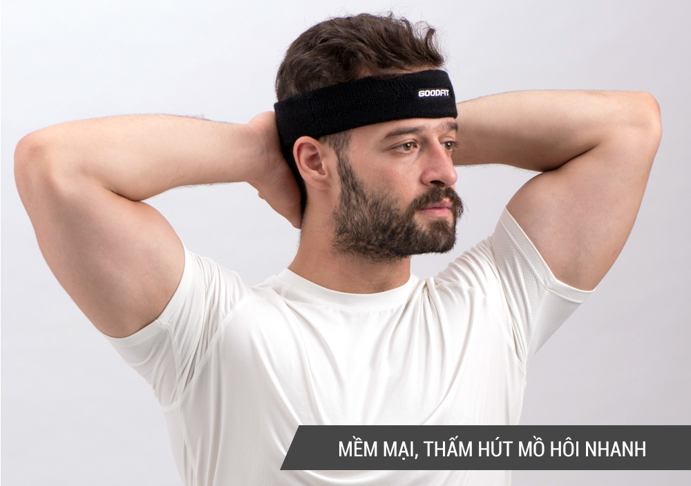 Mô tả Băng đô thể thao ,rửa mặt, cài tóc GoodFit chất vải cotton mềm mại, thấm hút mồ hôi GF802SB - 3