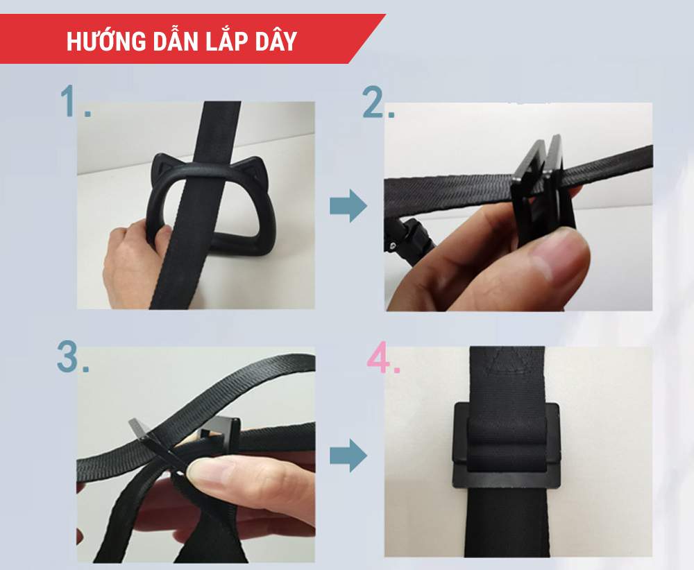 Mô tả Vòng treo đu xà đơn trẻ em Gymnastic rings GoodFit kháng lực chịu tại 200kg, dây treo tùy chỉnh GF002E - 4
