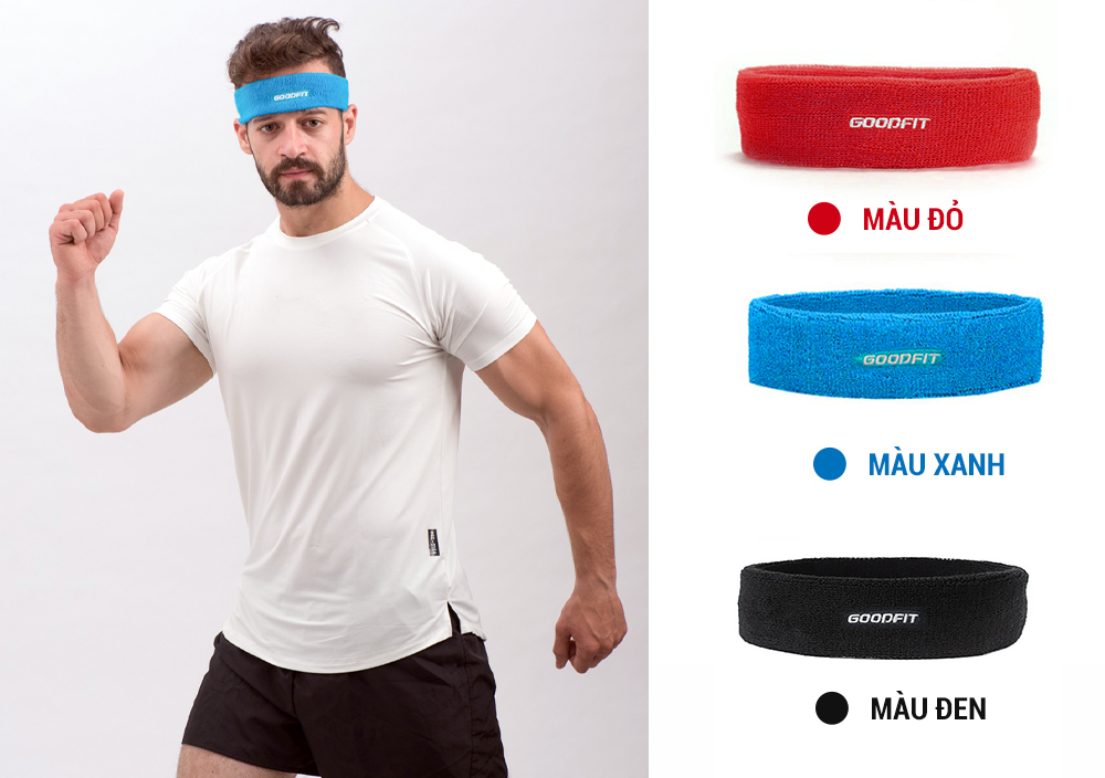 Mô tả Băng đô thể thao ,rửa mặt, cài tóc GoodFit chất vải cotton mềm mại, thấm hút mồ hôi GF802SB - 7