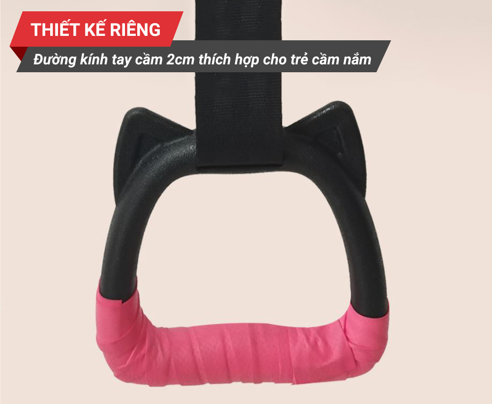 Mô tả Vòng treo đu xà đơn trẻ em Gymnastic rings GoodFit kháng lực chịu tại 200kg, dây treo tùy chỉnh GF002E - 8