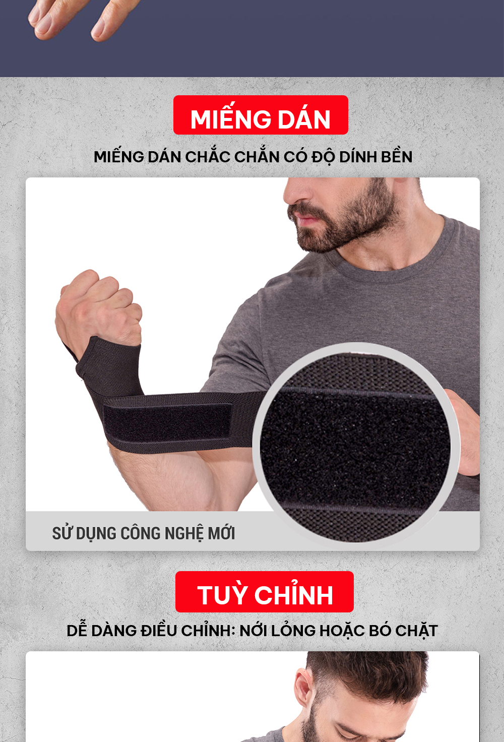 Mô tả Băng quấn cổ tay tập gym, boxing bảo vệ cổ tay, trợ lực khớp GoodFit GF301W - 3