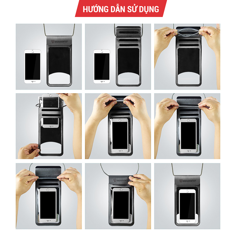 Mô tả Túi chống nước điện thoại đi biển 4 lớp, đạt chuẩn chất lượng GoodFit GF202WP - 6