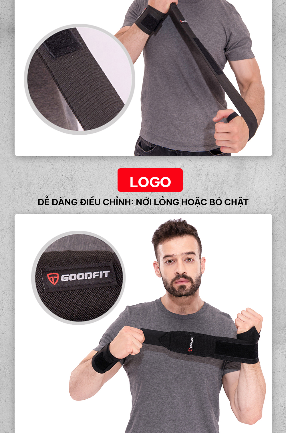 Mô tả Băng quấn cổ tay tập gym, boxing bảo vệ cổ tay, trợ lực khớp GoodFit GF301W - 7