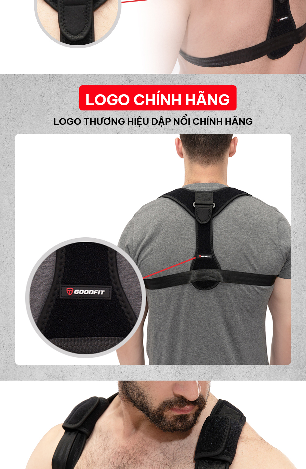 Mô tả Đai chống gù lưng nữ, nam cao cấp GoodFit chất liệu bền, thoáng khí, định hình cột sống GF712P - 5