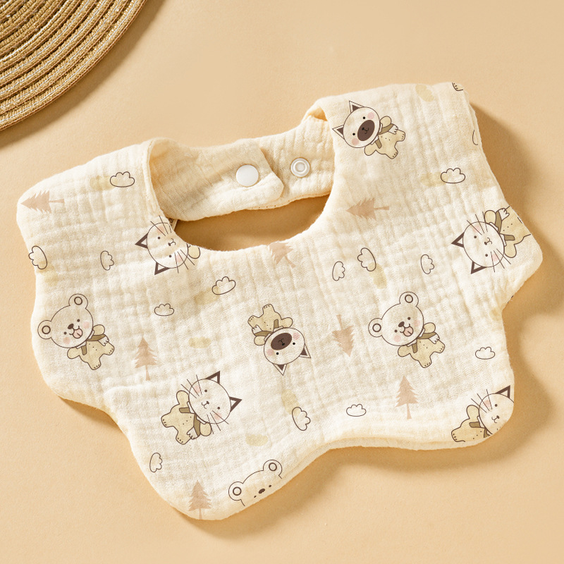 Mô tả Yếm Tròn Hình Hoa Xô Muslin Siêu Mềm, Mịn Cho Bé Từ Sơ Sinh Đến Khi Ăn Dặm - 1