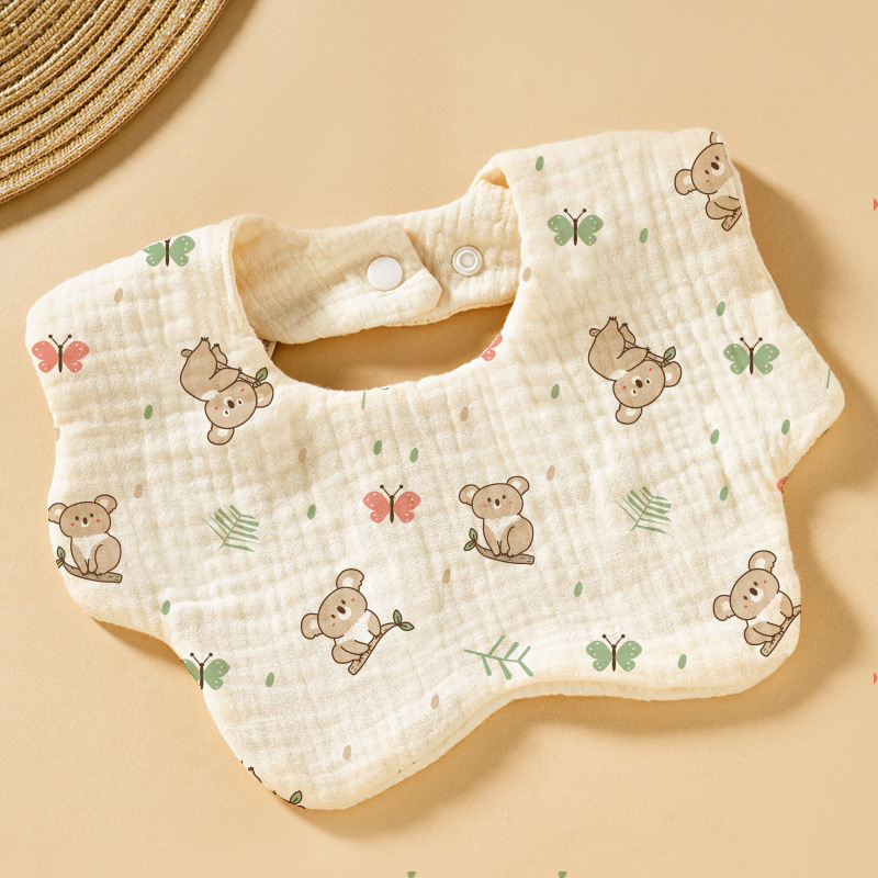 Mô tả Yếm Tròn Hình Hoa Xô Muslin Siêu Mềm, Mịn Cho Bé Từ Sơ Sinh Đến Khi Ăn Dặm - 2