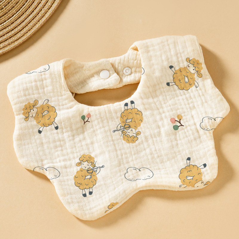 Mô tả Yếm Tròn Hình Hoa Xô Muslin Siêu Mềm, Mịn Cho Bé Từ Sơ Sinh Đến Khi Ăn Dặm - 3