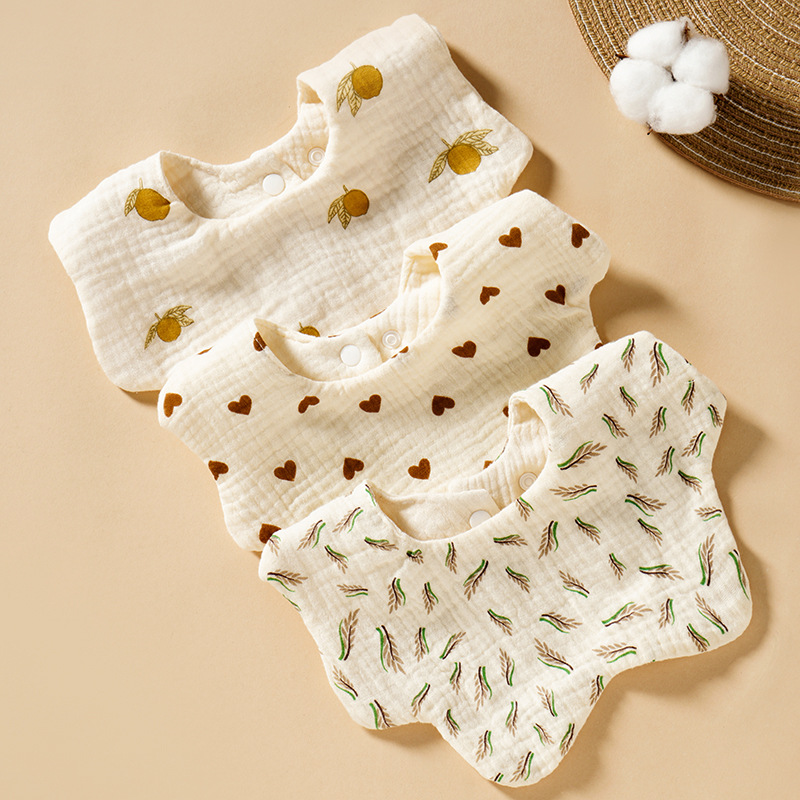 Mô tả Yếm Tròn Hình Hoa Xô Muslin Siêu Mềm, Mịn Cho Bé Từ Sơ Sinh Đến Khi Ăn Dặm - 12