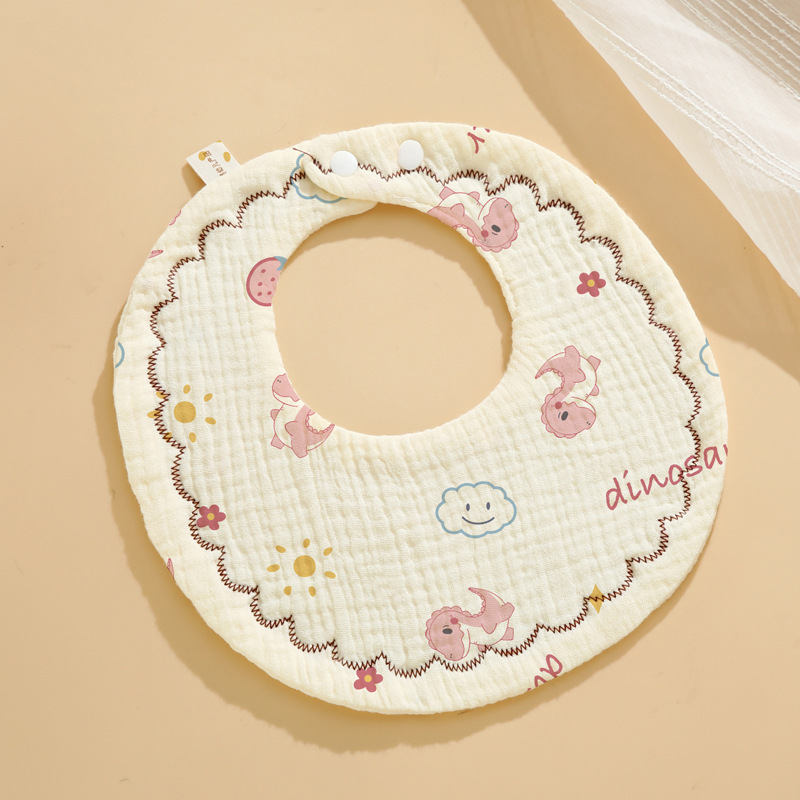 Mô tả Yếm Tròn Xô Muslin 6 Lớp Cho Bé Dày Dặn Thấm Hút Tốt Mềm Mại Bấm Nút Tiện Lợi, Yếm Xô Tròn Cho bé - 2