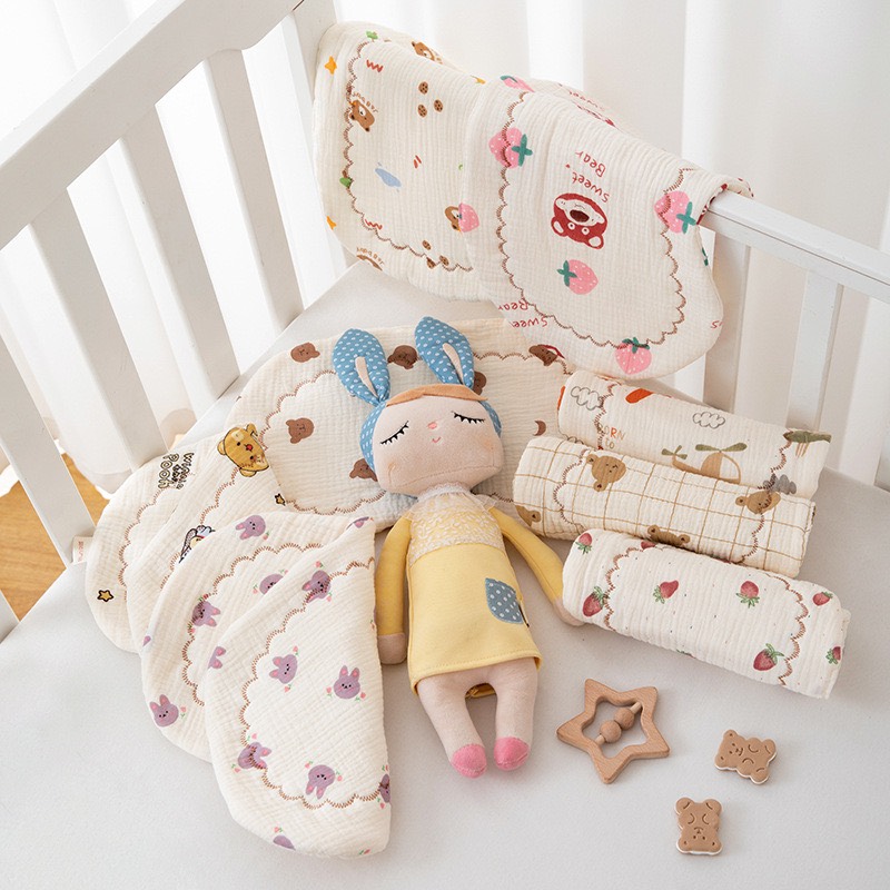 Mô tả Gối Lót đầu Xô Muslin cao cấp trần bông dày dặn, mềm mại, êm ái cho bé - 1