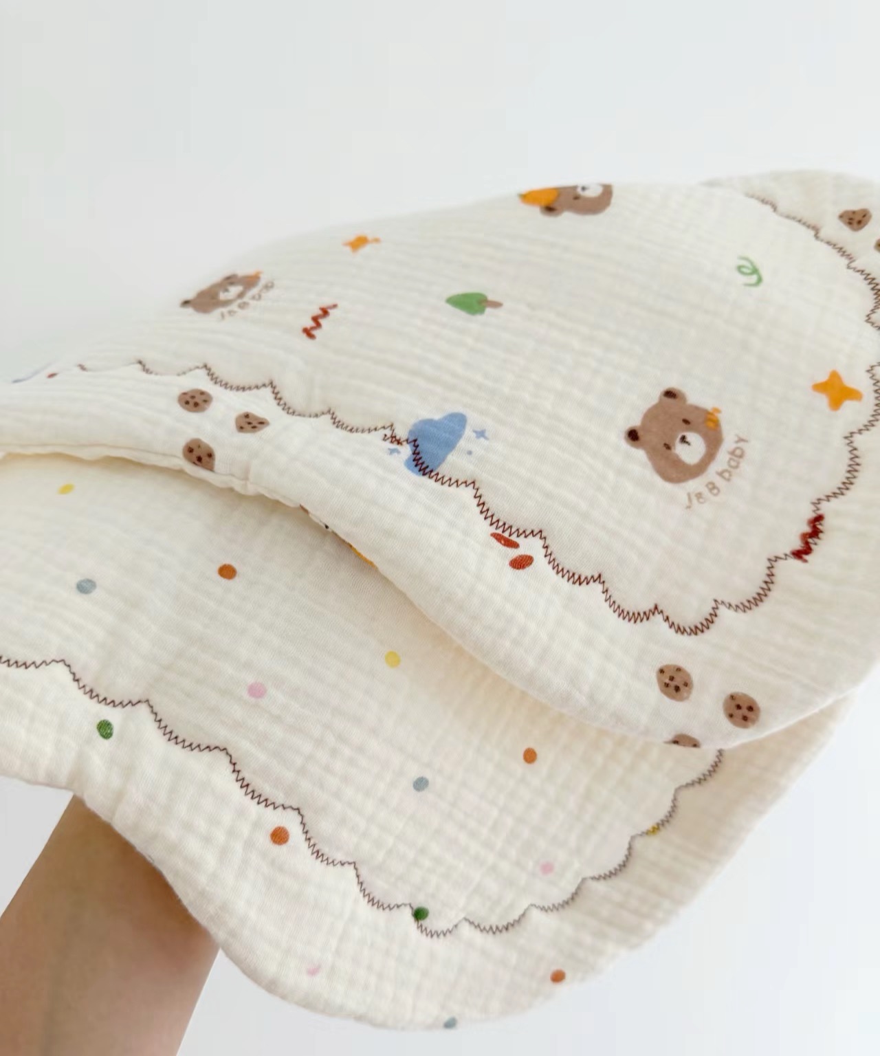 Mô tả Gối Lót đầu Xô Muslin cao cấp trần bông dày dặn, mềm mại, êm ái cho bé - 5